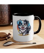 Australian Shepherd Mug with Colorful Interior - £11.98 GBP