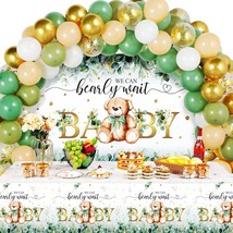 61 Pcs Bear Baby Party Shower Decorations Sage Green Bear Baby Party Decor Kit W - £33.86 GBP