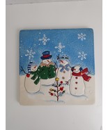 St Nicholas Square &quot;Button Up&quot; Snowman Christmas Trivet Wall Hanging 7x7... - $201.85 MXN