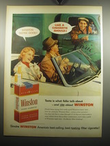 1957 Winston Cigarettes Ad - Taste is what folks talk about - and like about  - $18.49