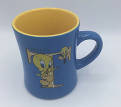 Six Flags Looney Tunes Tweety Bird Blue/Yellow Coffee Mug S02 - £9.35 GBP