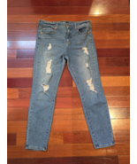 Aero Jeans Womens 12R High Rise Jegging Zip Button Closure-Distressed Bl... - $19.54