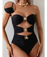 Cutout Sweetheart Neck One-Piece Swimwear - $1,139.46 MXN