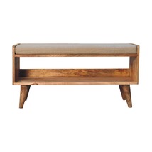 Artisan Furniture Oak-ish Nordic Storage Bench With Mud Linen - £321.31 GBP