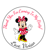 12 Personalized Minnie Mouse Birthday Party Favor Stickers, Labels, 2.5&quot;... - $223.68 MXN