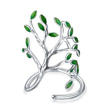 Forest  Color Green Leaf Ring Fashion Jewelry Olive Tree Branch Leaves Adjustabl - £7.52 GBP
