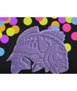 Big Bass/Fish Unique Candle Cake Topper 3" Tall X 4" Wide Light Purple - $14.00