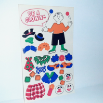 RARE 1984 Sandylion Maxi Activity Sticker Sheet BE A CLOWN Dark Colors - £19.35 GBP