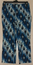 New Womens Chico&#39;s Multi Blues Geometric Print Capri Pants Size 00 (Xs / 2) - £22.52 GBP