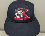 Pro line cap hat TX USA made Fitted baseball cap Medium Blue red K bulldog - $20.57