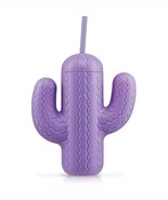Lavender Purple Cactus Tumbler Cup with Straw - $16.66 CAD