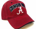 Alabama Crimson Tide Captain Arched Text Logo Curved Bill Adjustable Hat - £28.37 GBP