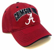 Alabama Crimson Tide Captain Arched Text Logo Curved Bill Adjustable Hat - £28.35 GBP