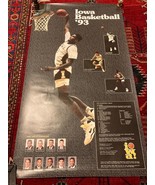 VTG IOWA HAWKEYES 1993 FOOTBALL BASKETBALL 2 SIDED POSTER ACIE EARL CHRI... - £30.99 GBP