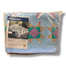 Vintage Beacon Blanket Twin/Full Satin Trim Floral Shabby Cottagecore Quilt New - £31.93 GBP
