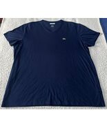 Lacoste Blue Short Sleeve 100% Pima Cotton V-Neck Jersey T-Shirt Size XX... - $700.62 MXN