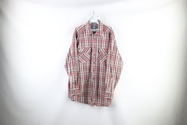 Vintage 90s Woolrich Mens XL Faded Heavyweight Flannel Button Shirt Plaid USA - £35.44 GBP
