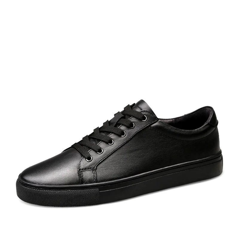 Genuine Leather Mens Casual Shoes Fashion all-match Skateboard Trainers ... - $91.76