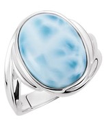 Sterling Silver Larimar Ring 16x12mm in sz 7 - $268.85