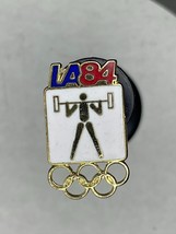Olympic Summer Games Souvenir Lapel Pin Los Angeles 1984 Weightlifting - $282.26 MXN
