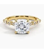 3.00 Carat Cushion cut With Alternating round and marquise Moissanite di... - $283.82 CAD