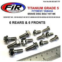 FIR disc bolts 6 x front + 6 x rear set kit titanium 6mm YAMAHA WR250F 0... - $36.89