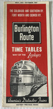 Burlington Route Time Tables Tain Schedule Way of the Zephyrs May-Octobe... - £20.83 GBP