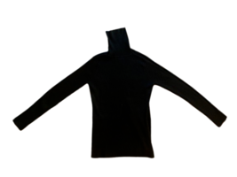 Joseph A Turtleneck Sweater M Black Silk Pullover Ribbed Classic Long Sleeve - £10.90 GBP