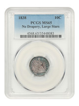 1838 10C PCGS MS65 (No Drapery, Large Stars) - £2,357.27 GBP