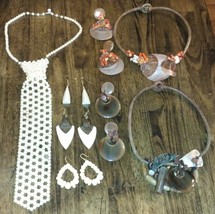 Necklace Shell Jewelry Island Boho Mosaic Arrowhead Pearl Tie Costume 8pc Lot - £39.14 GBP