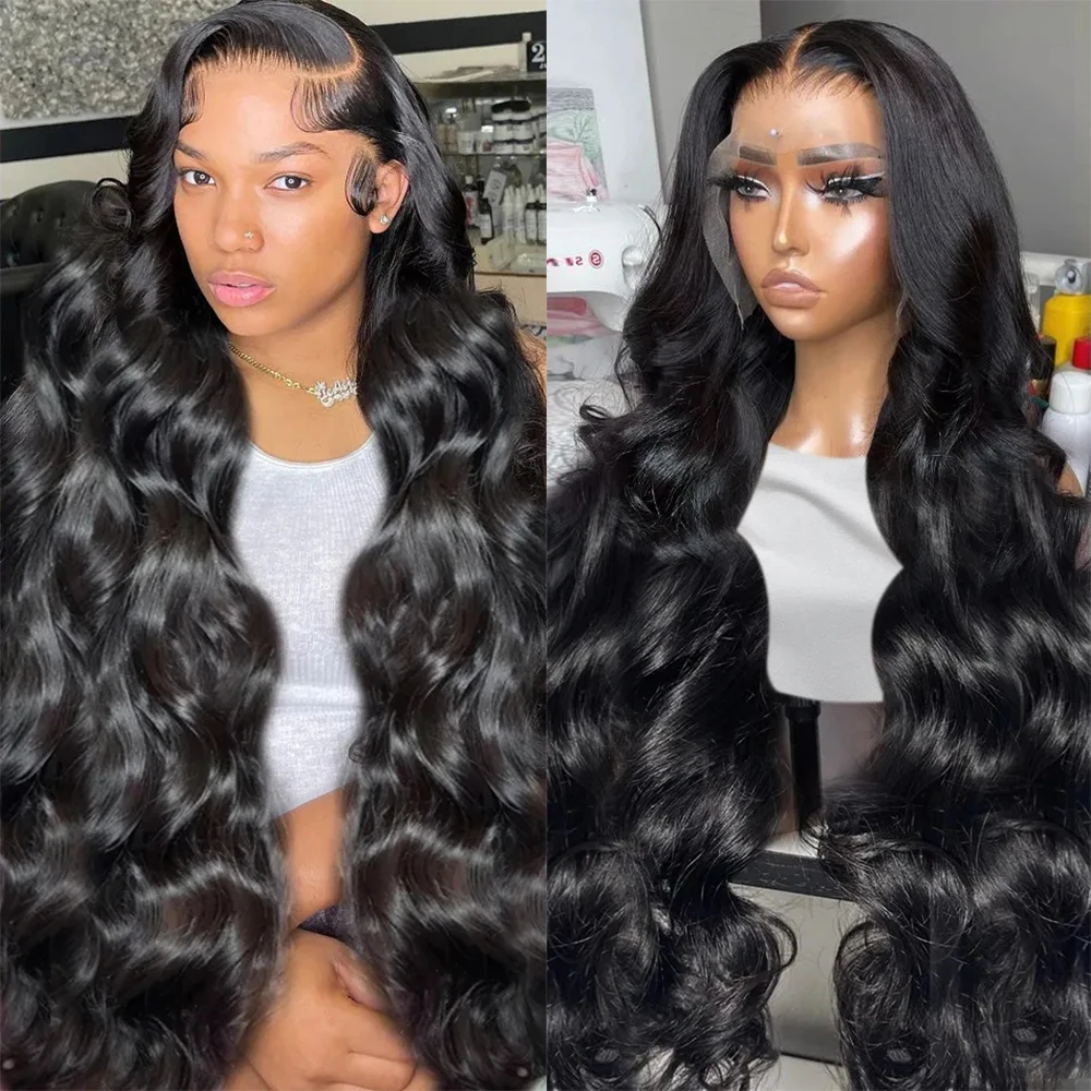 Body Wave Lace Front Human Hair Wigs 13x4 13X6 Transparent Lace Frontal W - £48.95 GBP+