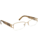Burberry Eyeglasses B 1186 1002 Shiny Gold/Plaid Half Rim Frame Italy 51... - $3,135.83 MXN