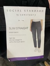 Social Standard By Sanctuary Women&#39;s Slim Straight Jeans BE5 Gravel Size 16 NWT - £13.30 GBP