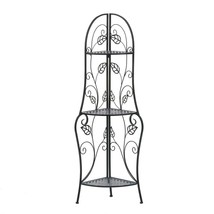 Traditional Iron Corner Bakers Rack 3-Tier Plant Stand Kitchen Dining Shelf - $3,897.51 MXN