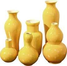 Vases Vase Assorted Colors May Vary Yellow Variable Set 6 Ceramic Handmade - £312.12 GBP