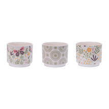 Stone Floral Patterned Planter (Set of 3) - $58.00