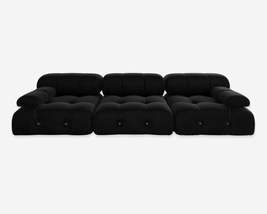 Black Minimalist Modular Velvet Sectional Sofas - £992.44 GBP