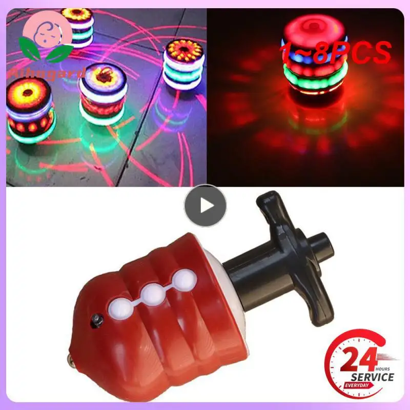 1~8PCS Spinning Top Colorful Flash LED Light Laser Music Gyroscope Children&#39;s - £8.24 GBP+