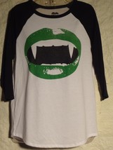 Halloween Vampire Fangs 3/4 Sleeve Baseball Tee Sz. M - £9.27 GBP