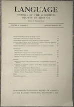 Language: Journal of the Linguistic Society of America, Vol. 29, No. 1 (1953) - £14.70 GBP