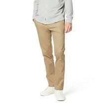 Dockers Signature Men&#39;s Khaki Lux Slim-Fit Stretch Pants, 29W X 32L, Beige - £22.90 GBP