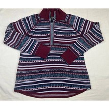 Eddie Bauer Sweater Womens Small Blue Red Burgundy Striped Pullover Long... - £25.69 GBP