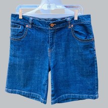 Bill Blass Ladies Strech Blue Denim 5 Pocket Design Belt Loops Shorts Size 12 - £26.51 GBP