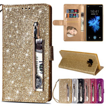 Bling Leather Flip Wallet back Case For Samsung Galaxy S24 S23 S22 S21 S20 FE - £41.07 GBP