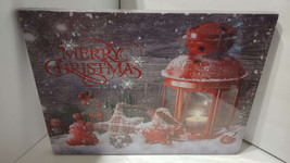 16&quot; X 12&quot; Christmas LED Lighted Canvas Wall Art Prints Gift Latern Candle Snow - £14.71 GBP