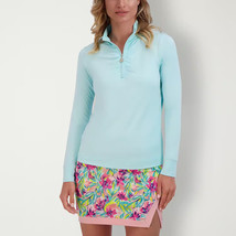 Nwt Ladies Stella Parker Mint Green Ruched Long Sleeve Mock Golf Shirt M L Xl - £29.56 GBP