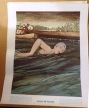 Marilyn Bell  Swimmer Print Prudential Life Premium 1970s 12 3/4&quot; x 16 1/2&quot; - £7.13 GBP