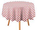 Polka Dot Red Hearts Tablecloth Round Kitchen Dining for Table Cover Dec... - £12.82 GBP+