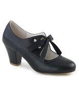 SALE PINUP Womens 2&quot; Cuban Heel Mary Jane Pump Ribbon Tie Black Shoes 10 - $704.77 MXN