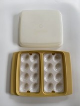 Vintage Original Tupperware Deviled Egg Carrier / Holder - Harvest Gold 723-1 - £19.32 GBP